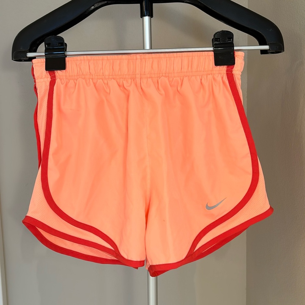 Nike dry fit running lined shorts. Size small. Orange.